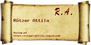 Rötzer Attila névjegykártya