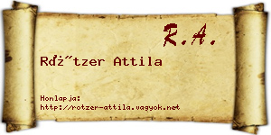 Rötzer Attila névjegykártya